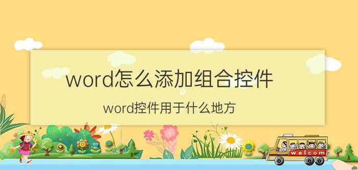 word怎么添加组合控件 word控件用于什么地方？